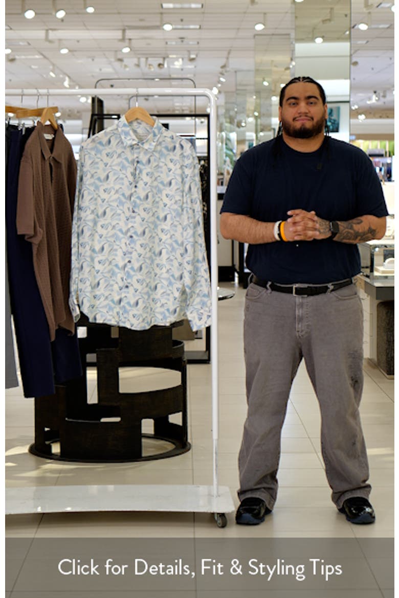 Julian Shaped Fit Abstract Print Linen Button-Up Shirt video