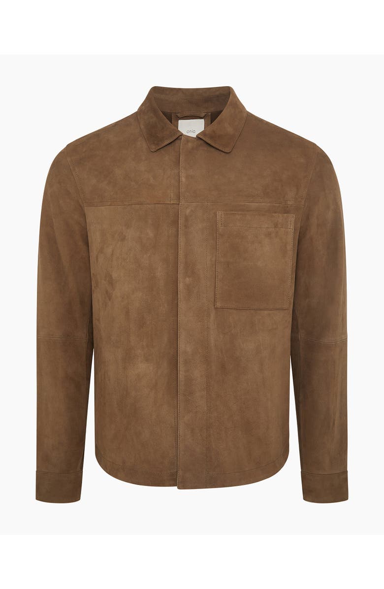 Onia Suede Work Overshirt, Alternate, color, Doe