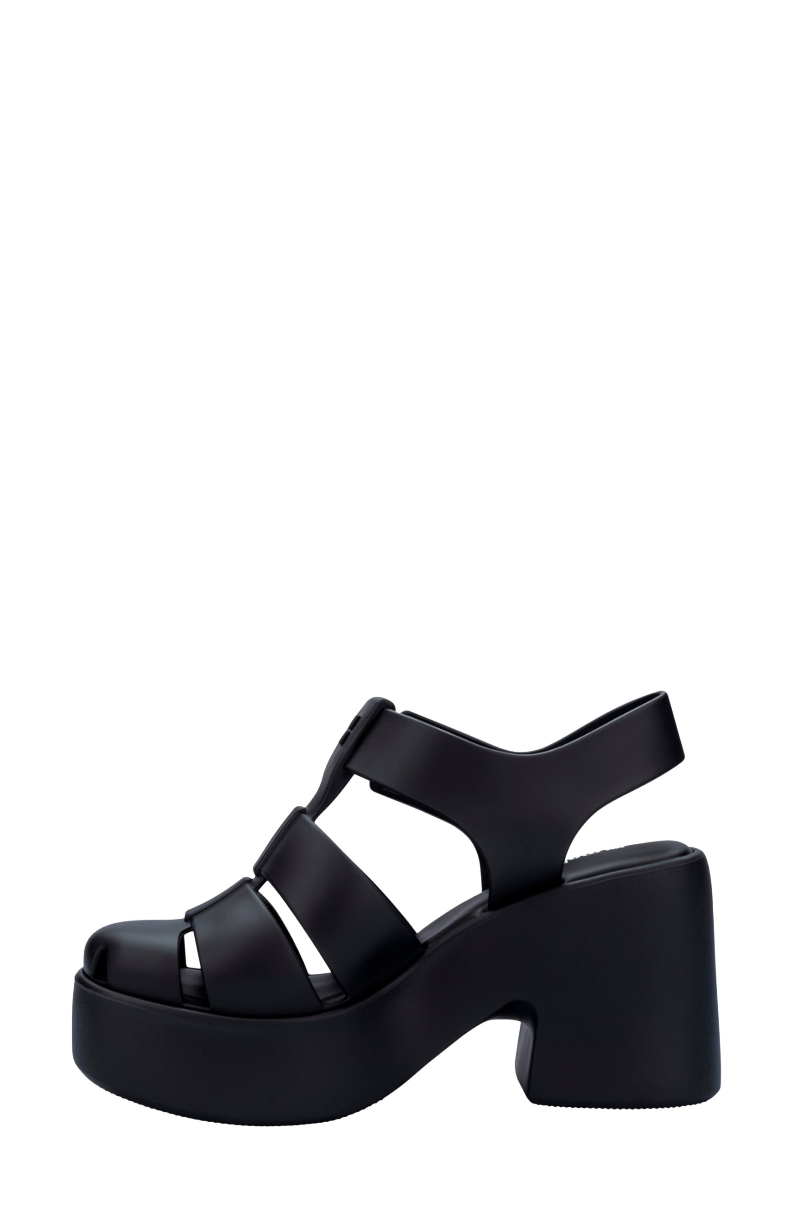 Melissa Lulu Platform Fisherman Sandal, Alternate, color, Matte Black