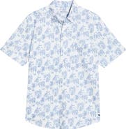 Tommy Bahama San Lucio Island Tapestry IslandZone® Knit Short Sleeve Cotton Blend Button-Up Shirt
