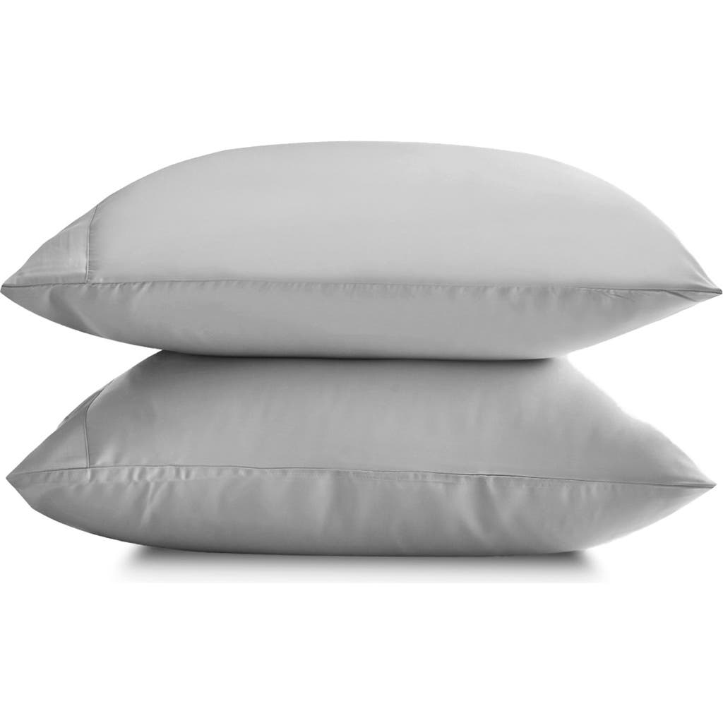 Sijo Set Of 2 Sateen Pillowcases In Gray