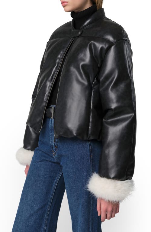 Apparis Lumi Faux Fur Mittens In White