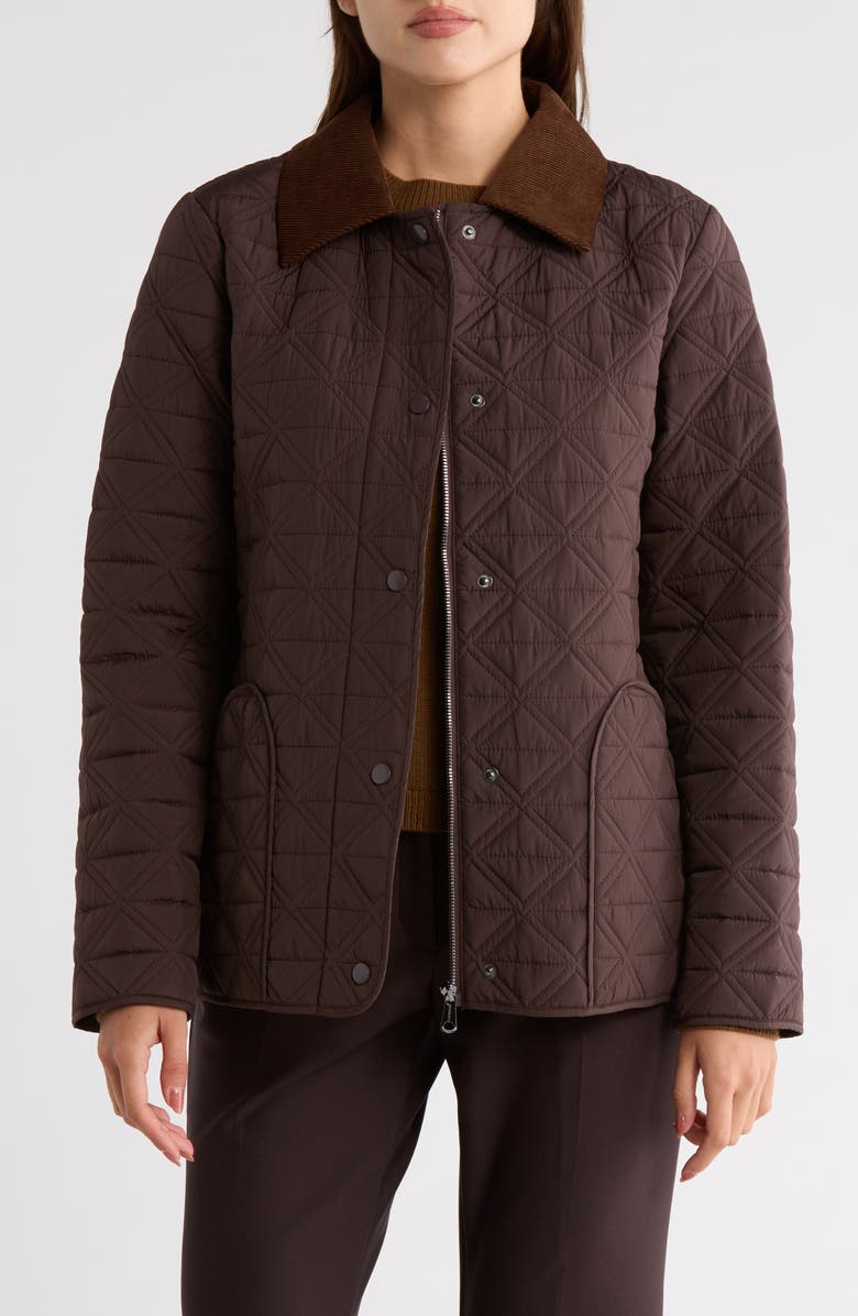 Bernardo Quilted Barn Jacket, Alternate, color, Brown
