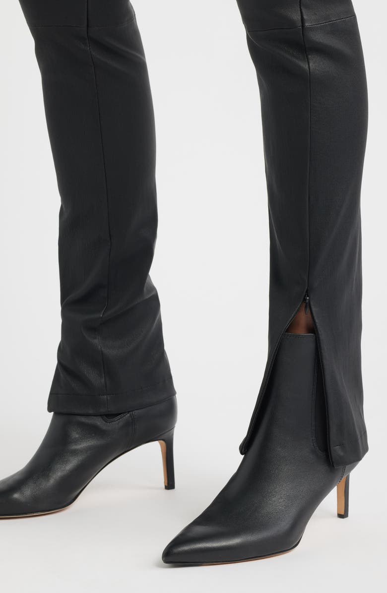 BOSS Simax Slim Fit Leather Pants, Alternate, color, Black