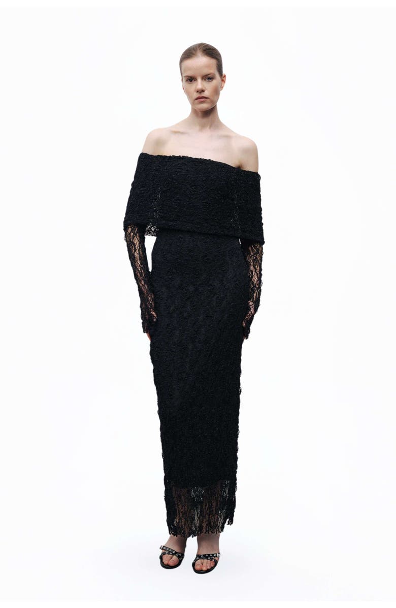 Nocturne Off-The Shoulder Lace Maxi Dress, Main, color, 