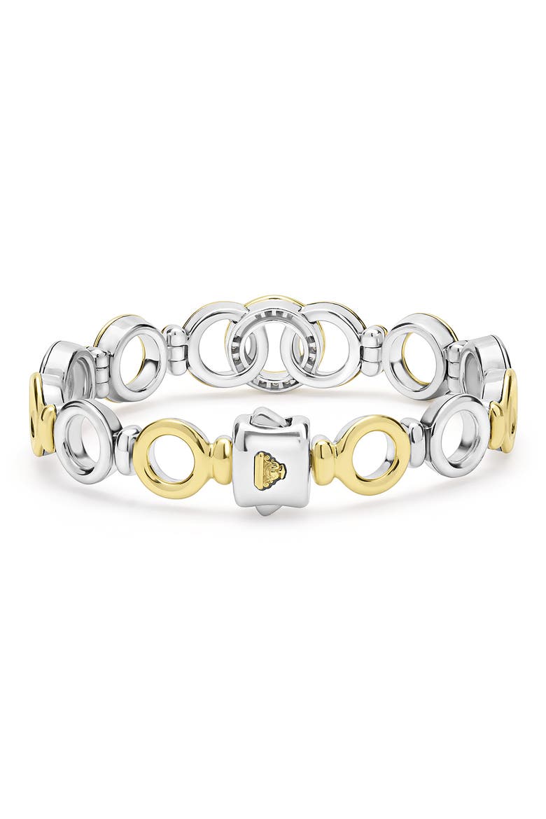 Signature Caviar Interlocking Diamond Link Bracelet, Alternate, color, TWO-TONE