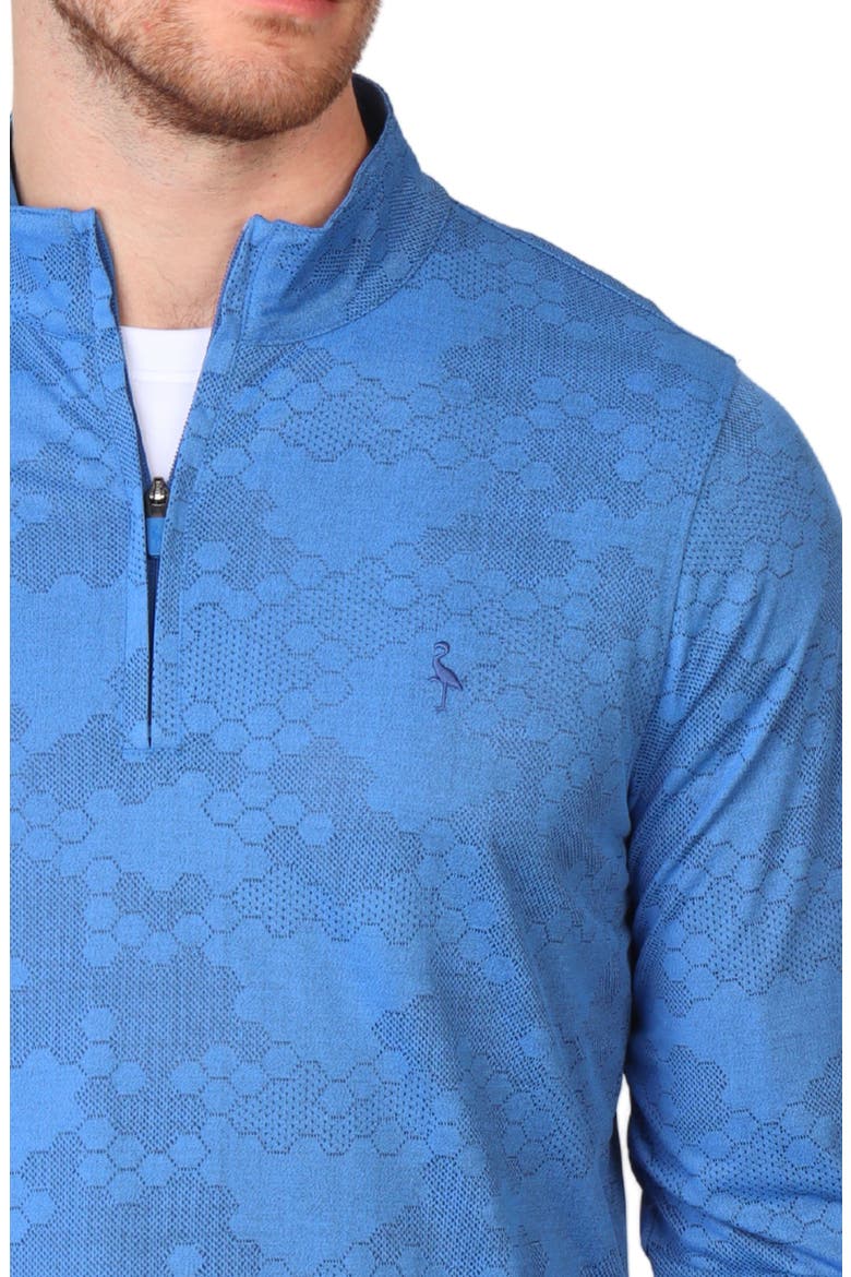 Honeycomb Textured Performance Quarter Zip Pullover, Alternate, color, BLUE