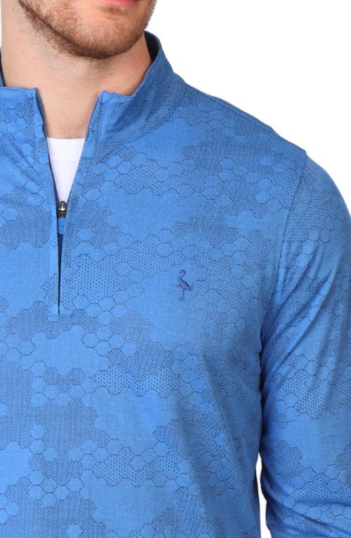Shop Tailorbyrd Honeycomb Textured Performance Quarter Zip Pullover In Blue