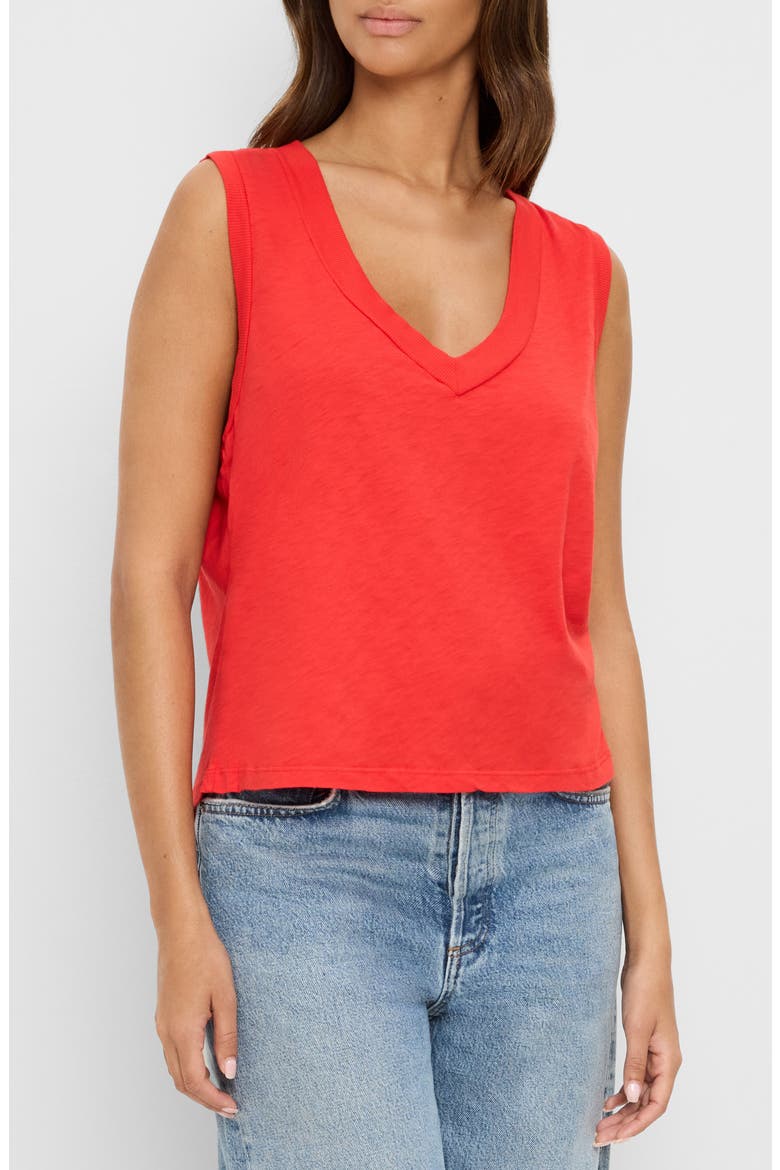 Ira V-Neck Cotton Top, Alternate, color, SAMBA