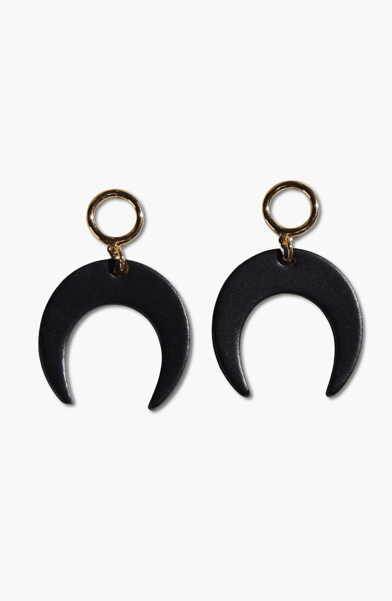 Nickel & Suede CeCe Earrings, Main, color, Black