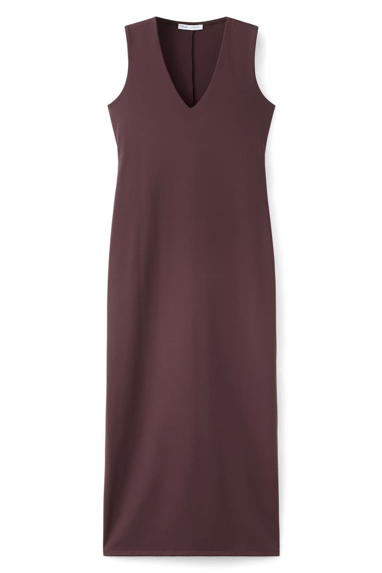 Sleeveless V-Neck Dress, Main, color, BURGUNDY