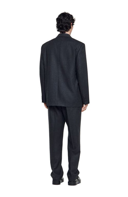 Sandro Wool Suit Jacket In Gray