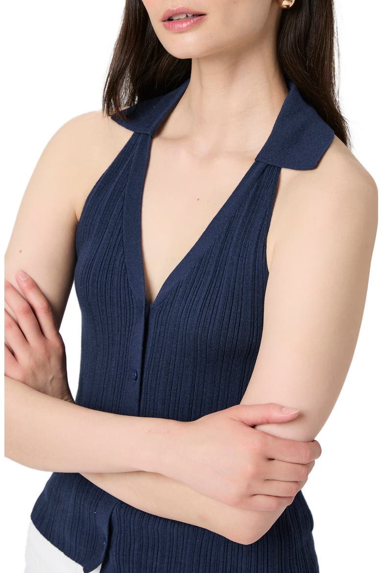 Noella Organic Cotton Blend Rib Sweater Tank, Alternate, color, NAVY