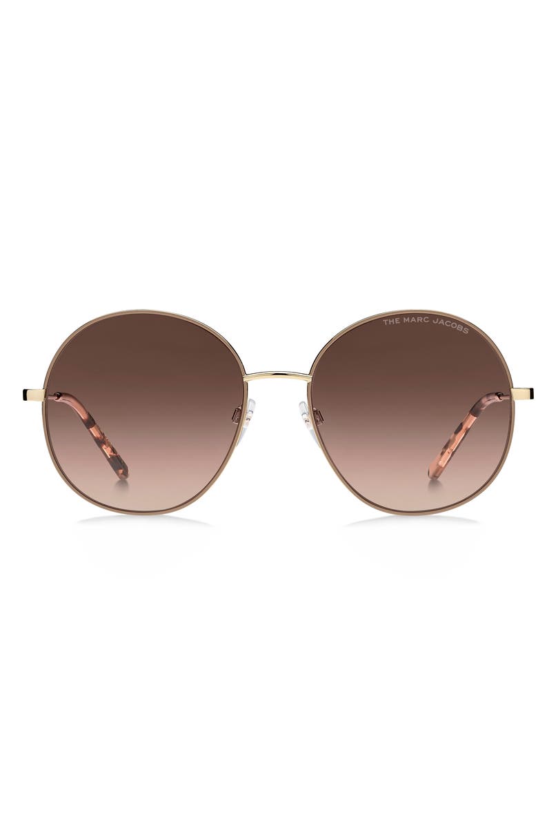 Marc Jacobs 56mm Gradient Round Sunglasses, Main, color, Gold Beige