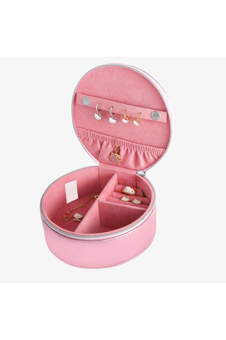 Round Zip Around Jewelry Travel Storage, Alternate, color, Pink