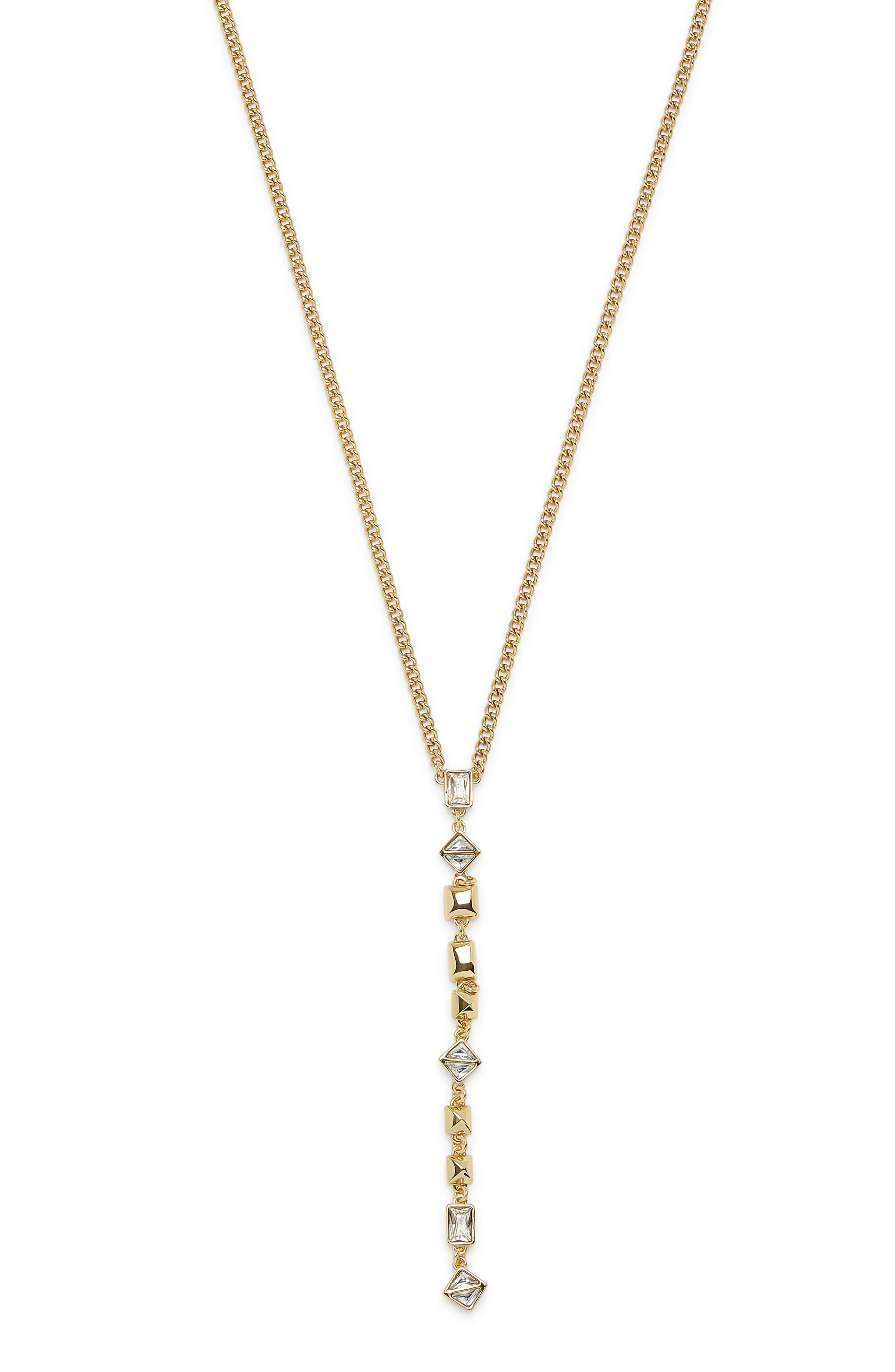 AllSaints Geometric Crystal Y-Necklace