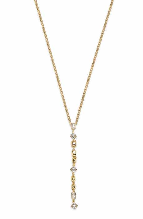 AllSaints Geometric Crystal Y-Necklace