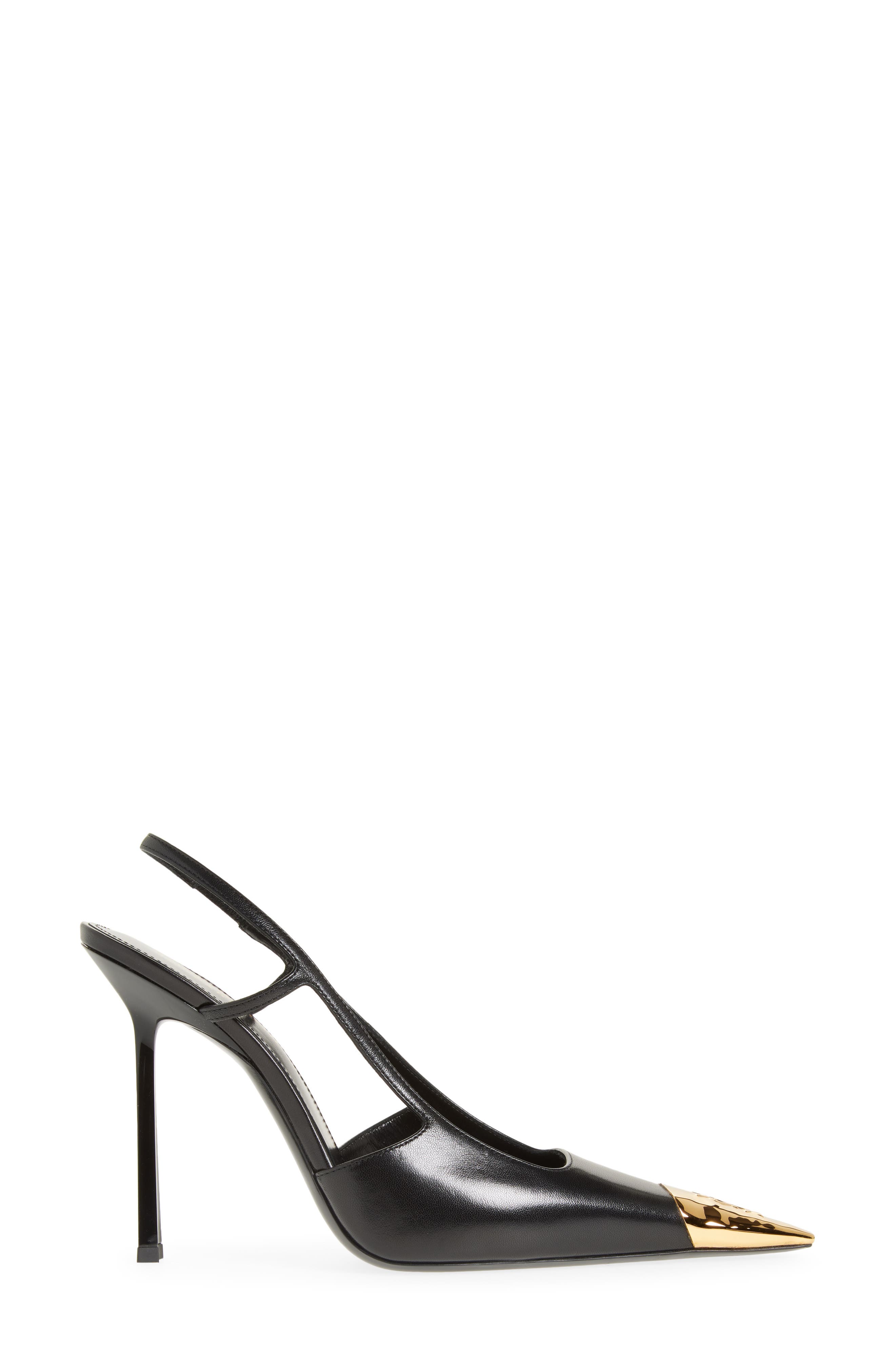 Saint Laurent Jeanne Slingback Pump, Alternate, color, Black/ Black