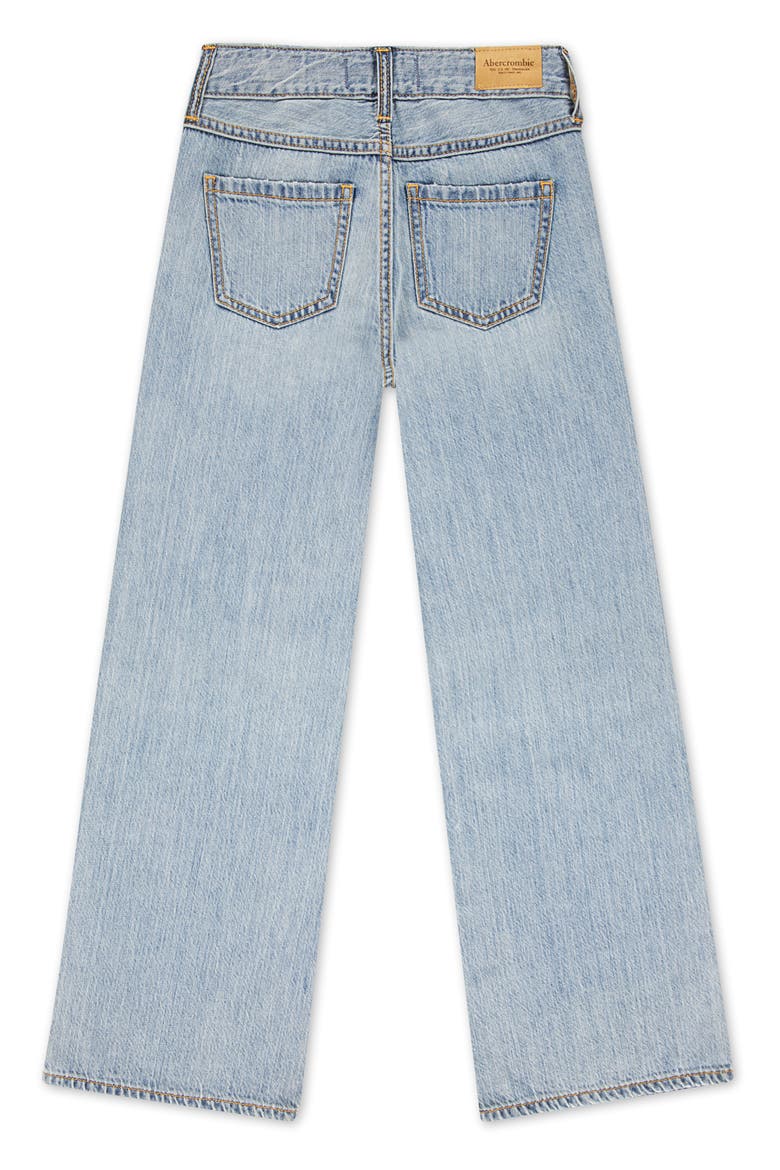 Kids' Ripped High Waist Wide Leg Jeans, Alternate, color, STRATUS DESTROY
