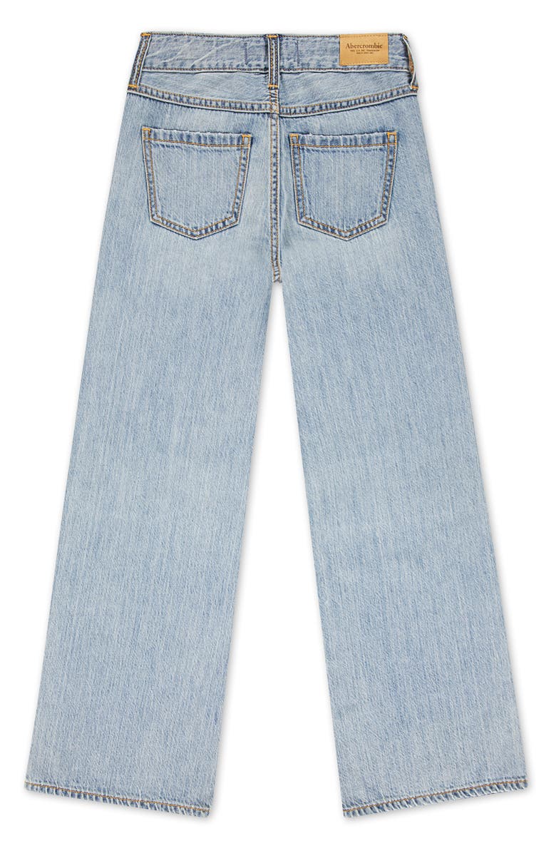 abercrombie kids Kids' Ripped High Waist Wide Leg Jeans, Alternate, color, Stratus Destroy