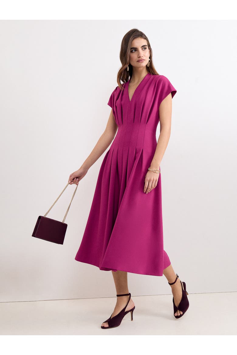 Hanna Pleated Dress, Main, color, Fuchsia