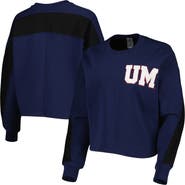 GAMEDAY COUTURE Women's Gameday Couture Navy Michigan Wolverines Back To Reality Colorblock Pullover Sweatshirt