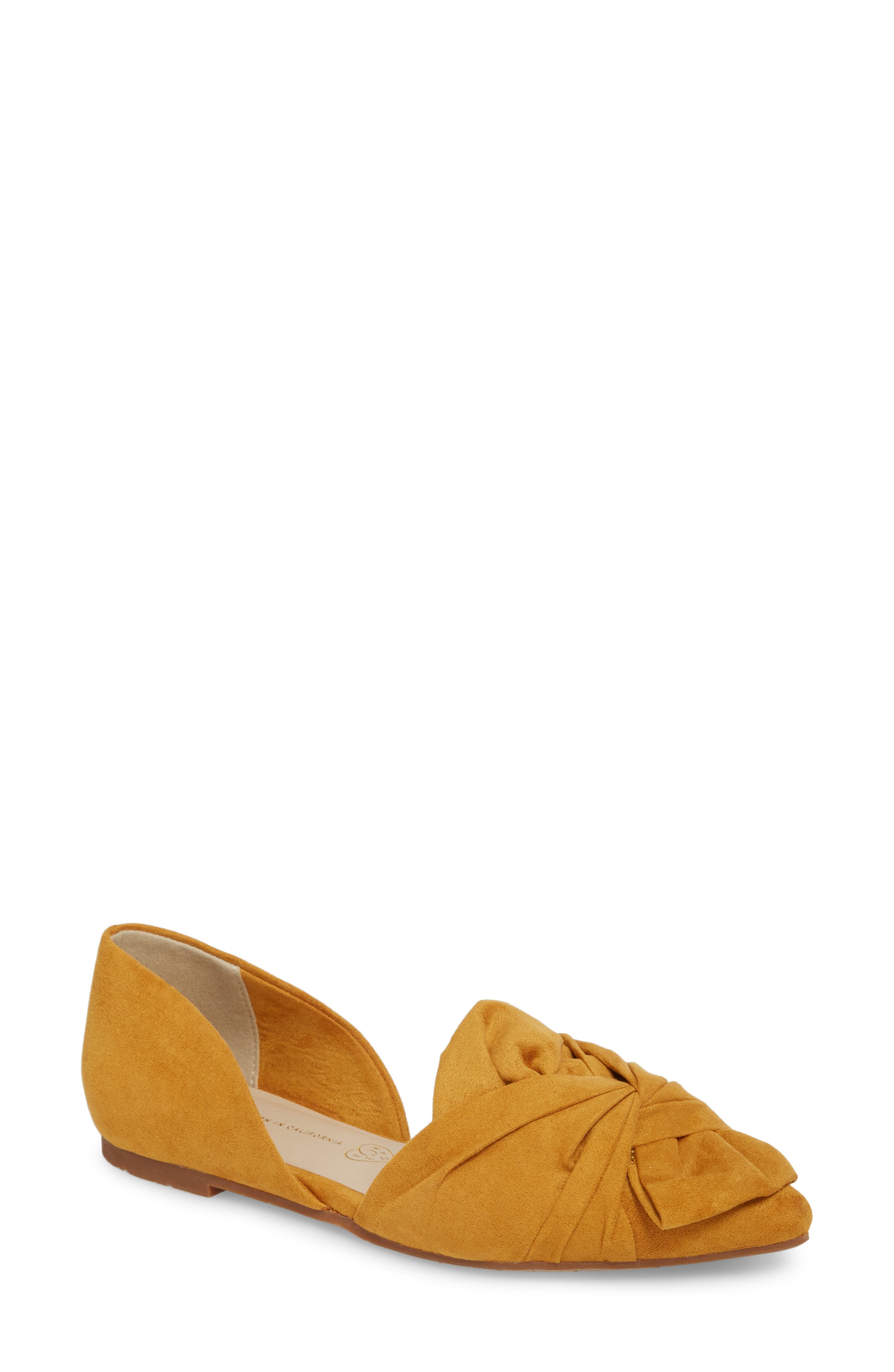 Snow Cone d'Orsay Flat, Main, color, MUSTARD SUEDE