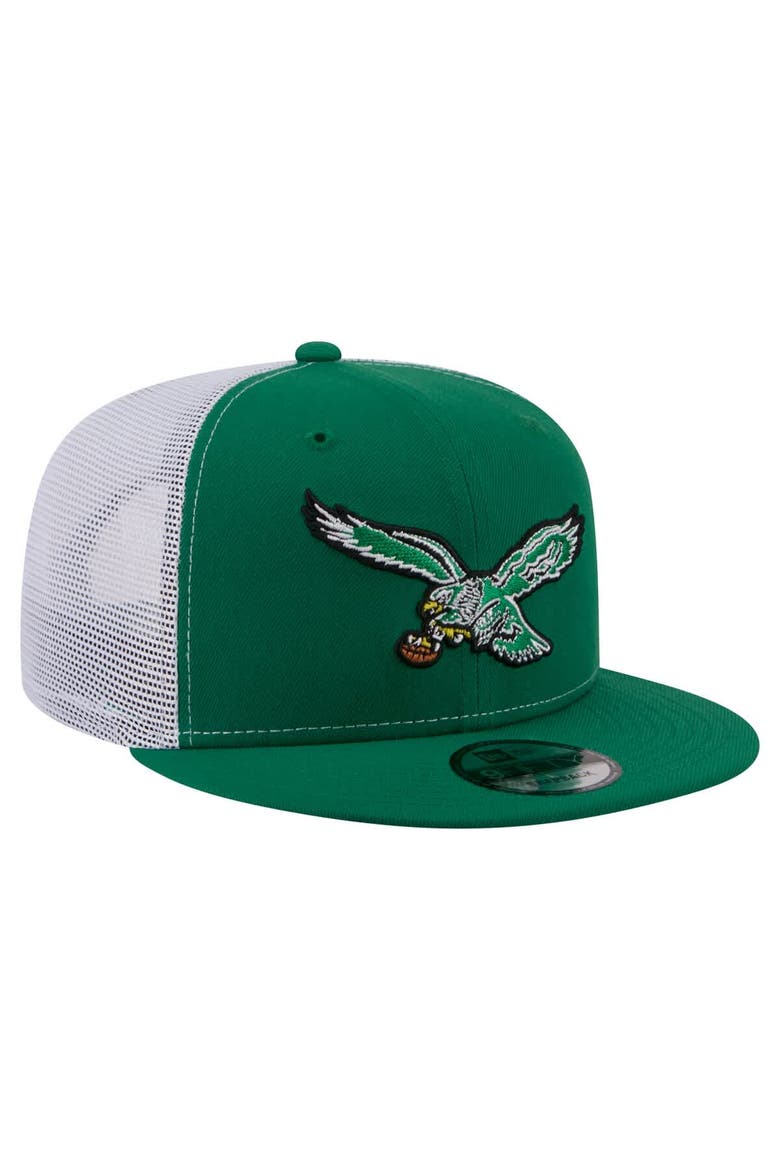 Men's New Era  Kelly Green Philadelphia Eagles Core Team 9FIFTY Trucker Snapback Hat, Alternate, color, Kelly Green