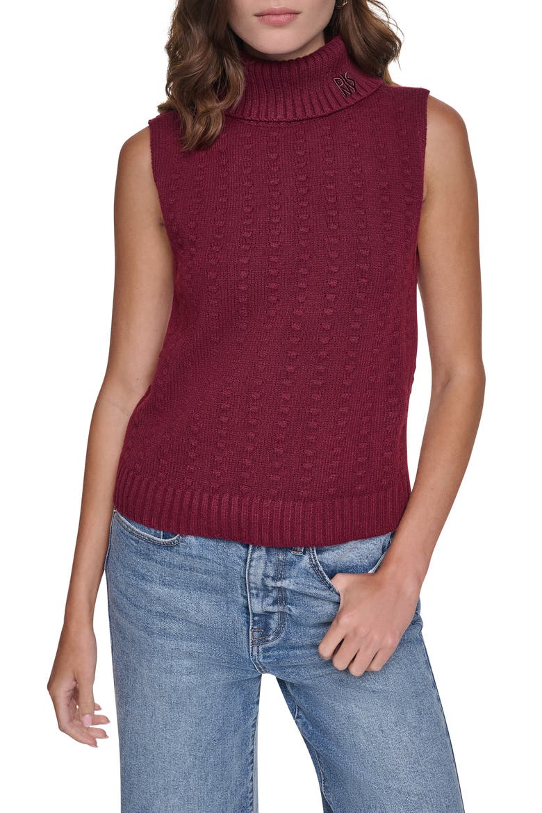 Bobble Stitch Sweater Vest, Main, color, CLARET