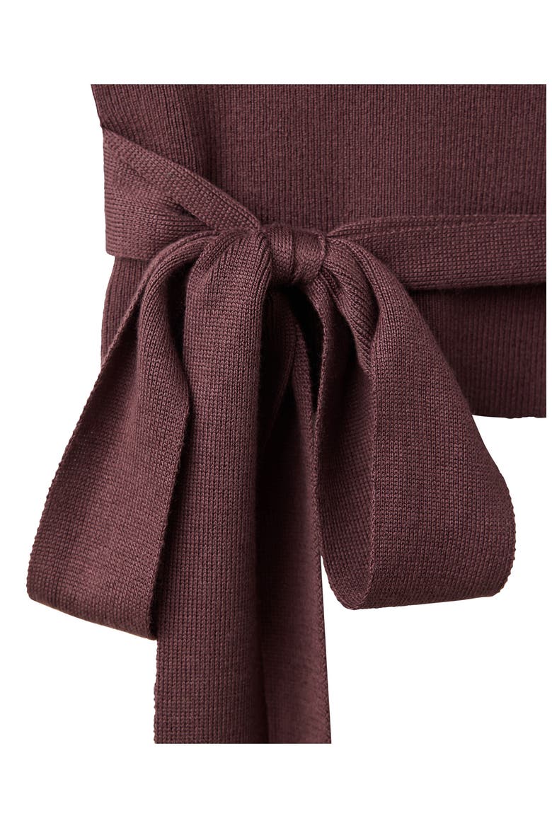 Belted Sweater Vest, Alternate, color, BURGUNDY
