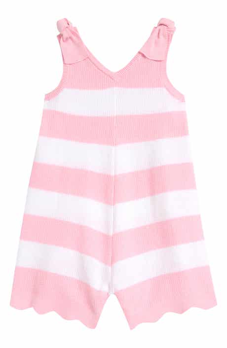 Tucker + Tate Stripe Shoulder Tie Cotton Sweater Romper
