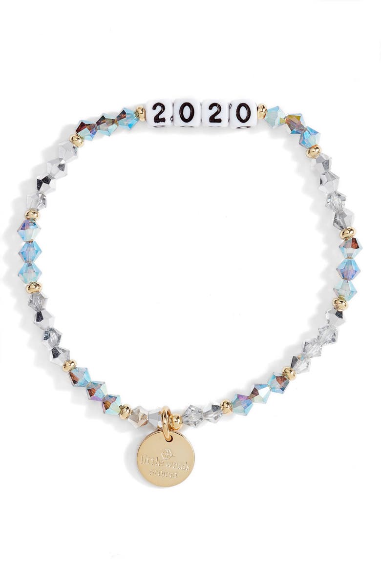 Little Words Project 2020 Beaded Stretch Bracelet, Main, color, 