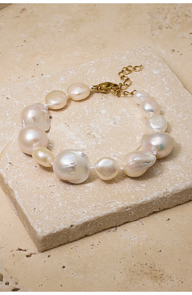 Untamed Petals Blake Baroque Pearl Bracelet, Main, color, 
