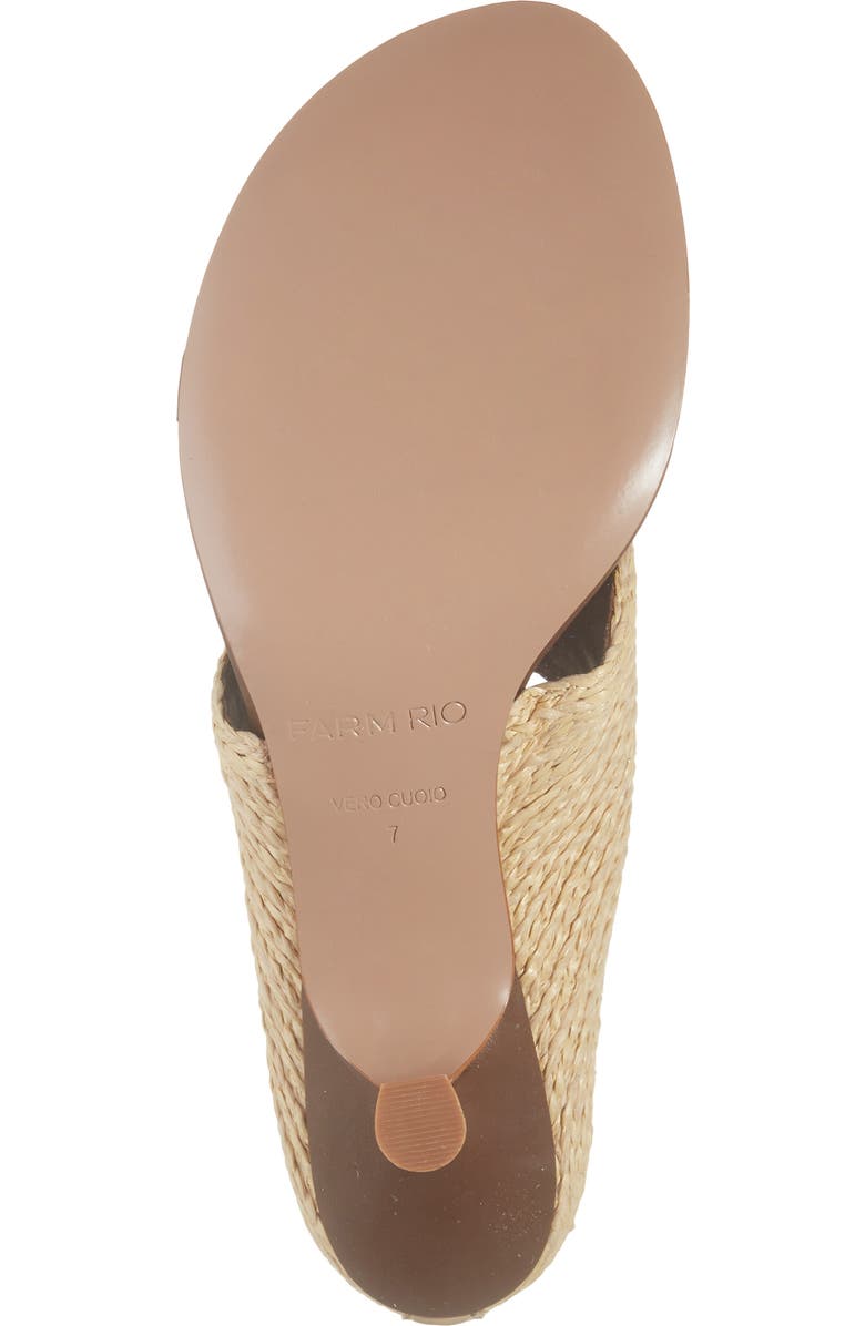 FARM Rio Icons Raffia Kitten Heel Flip Flop, Alternate, color, Walnut Banana