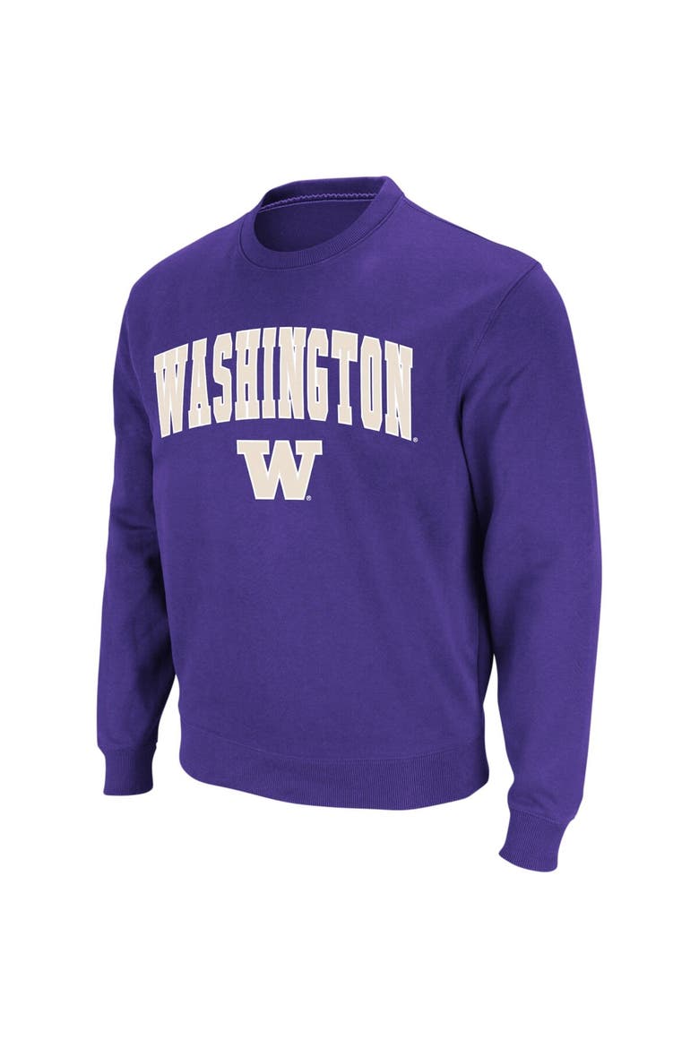Men's Colosseum Purple Washington Huskies Arch & Logo Crew Neck Sweatshirt, Main, color, Purple