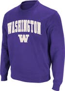 COLOSSEUM Men's Colosseum Purple Washington Huskies Arch & Logo Crew Neck Sweatshirt
