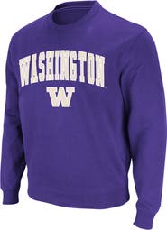 COLOSSEUM Men's Colosseum Purple Washington Huskies Arch & Logo Crew Neck Sweatshirt