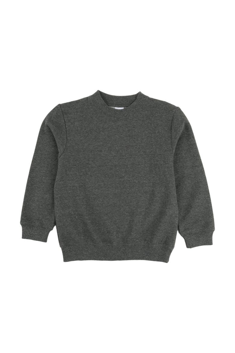 Kids Pullover Sweatshirt, Long Sleeve, Solid Colors, Alternate, color, DARK GREY