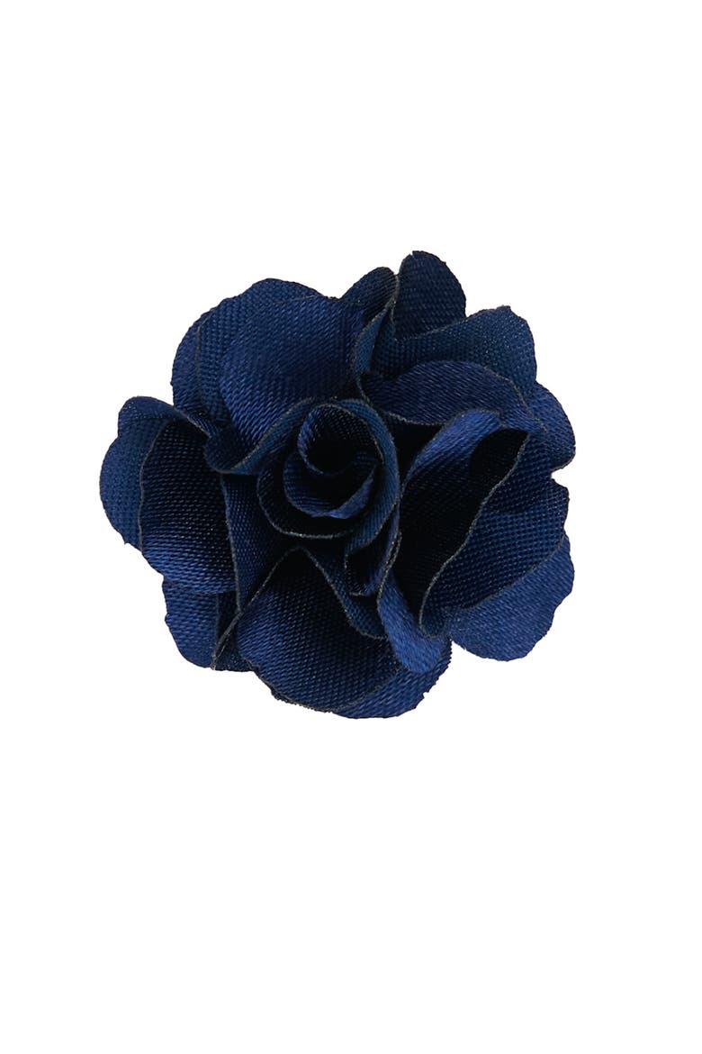Men's Flower Lapel Pin, Main, color, NAVY