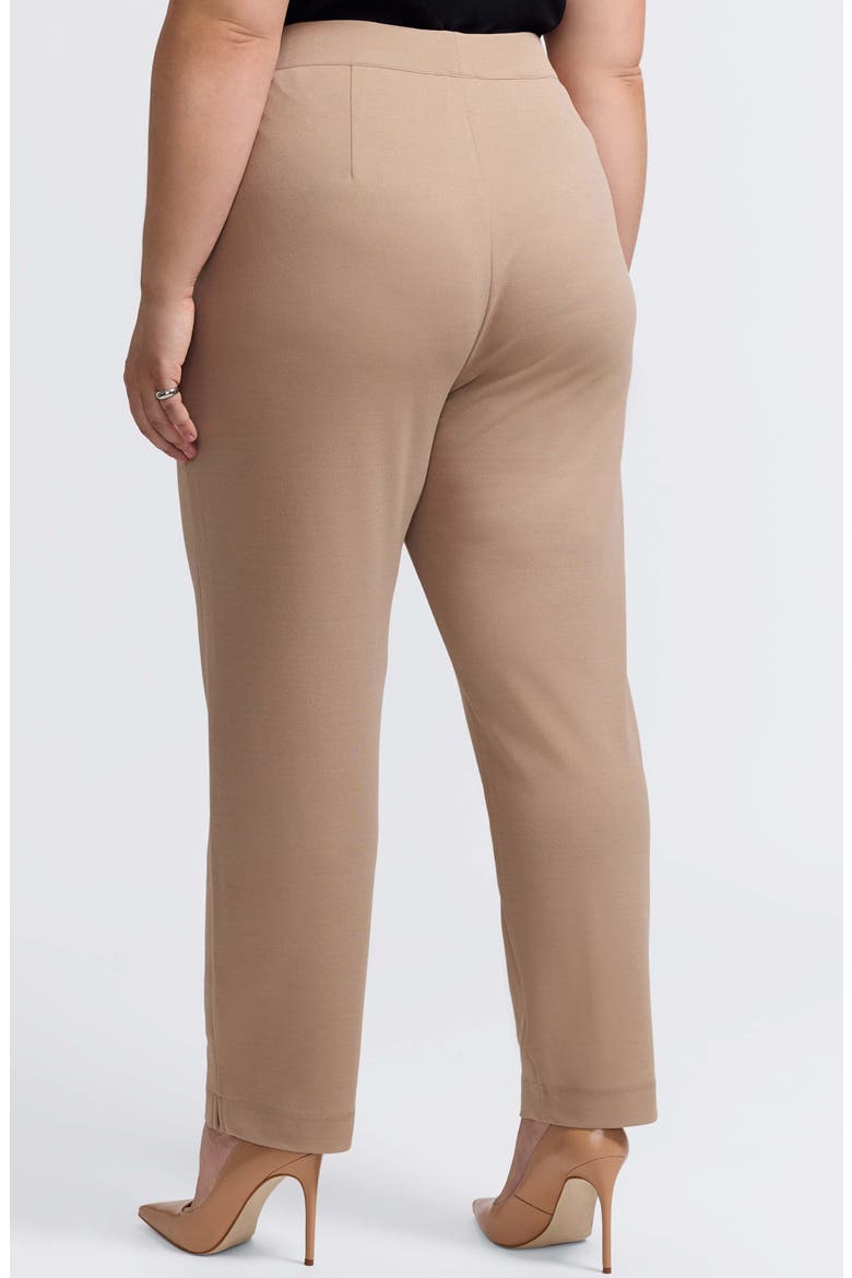 Louisa Crepe Knit Ankle Pants, Alternate, color, KHAKI BEIGE