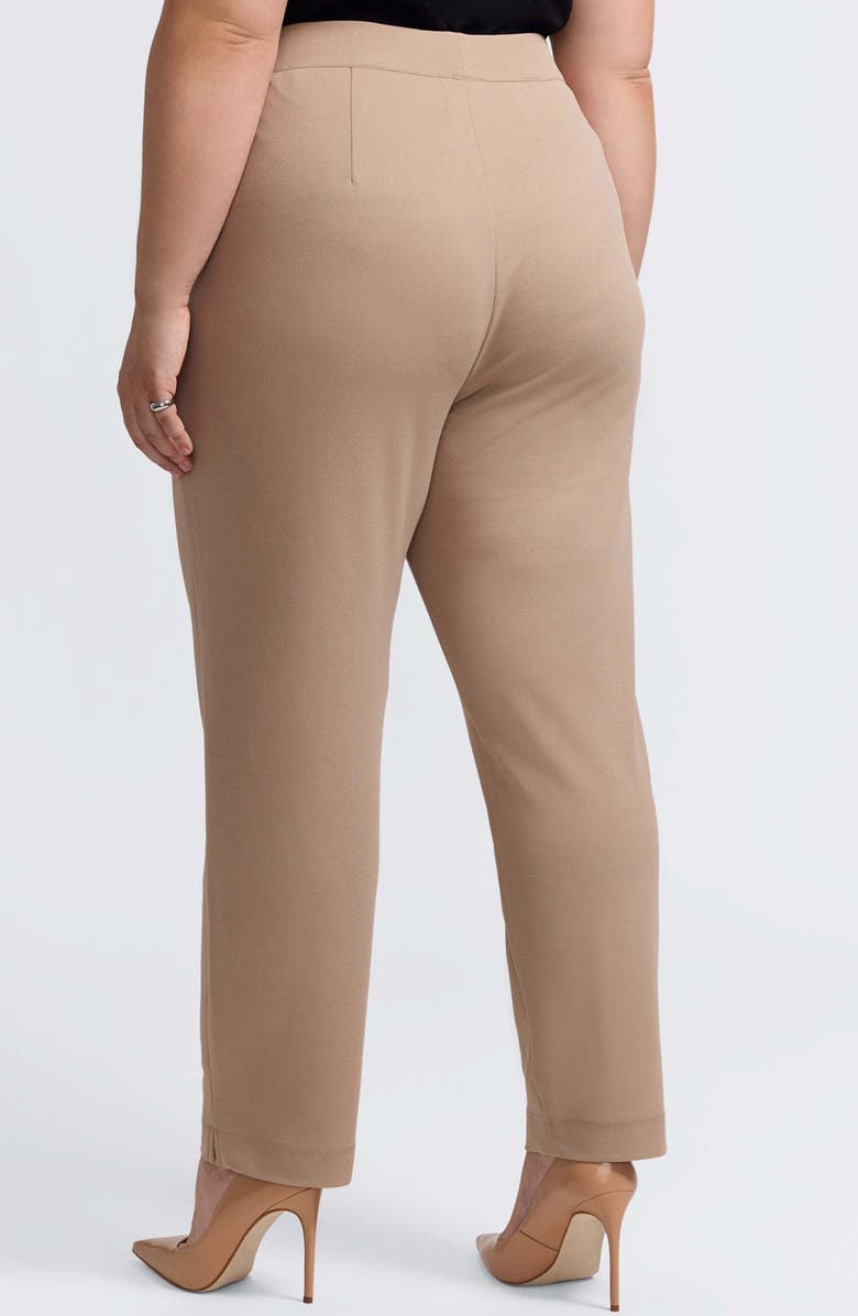 Foxcroft Louisa Crepe Knit Ankle Pants, Alternate, color, Khaki Beige