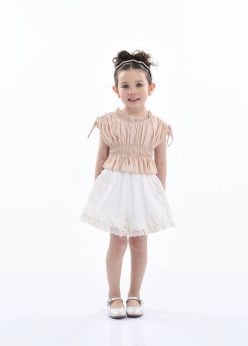 Mimi Tutu Beige Ruffle Bow Outfit Set In Neutral