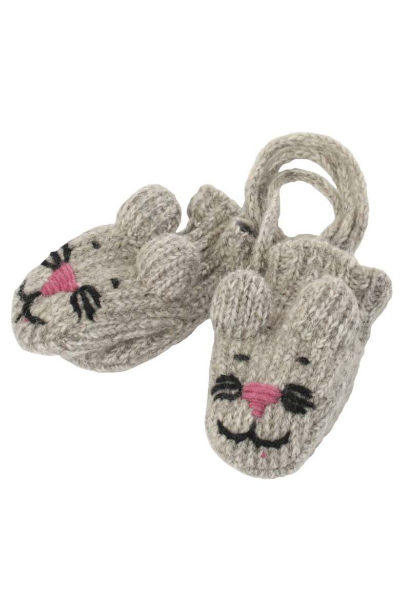 Nirvanna Designs Mousey Mittens, Main, color, Grey