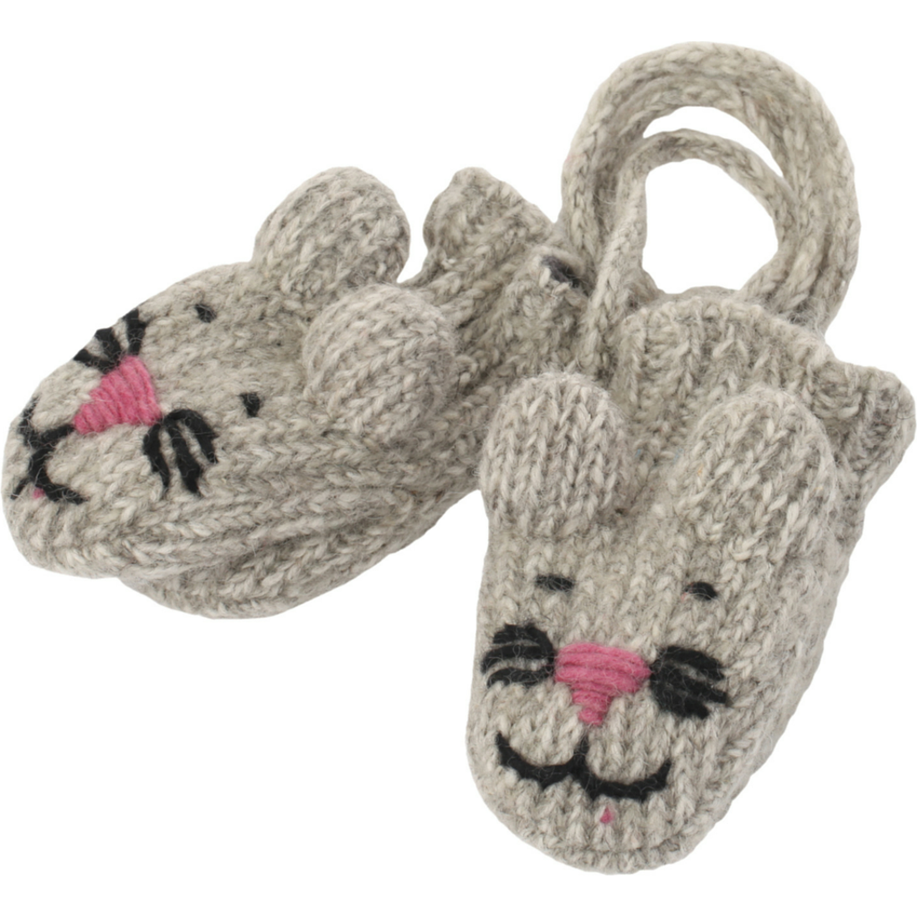Nirvanna Designs Mousey Mittens In Gray