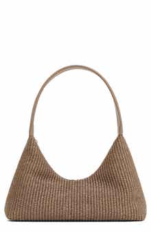 Candy Woven Raffia Baguette Bag
