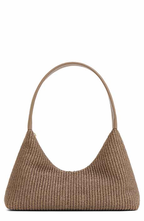 Candy Woven Raffia Baguette Bag
