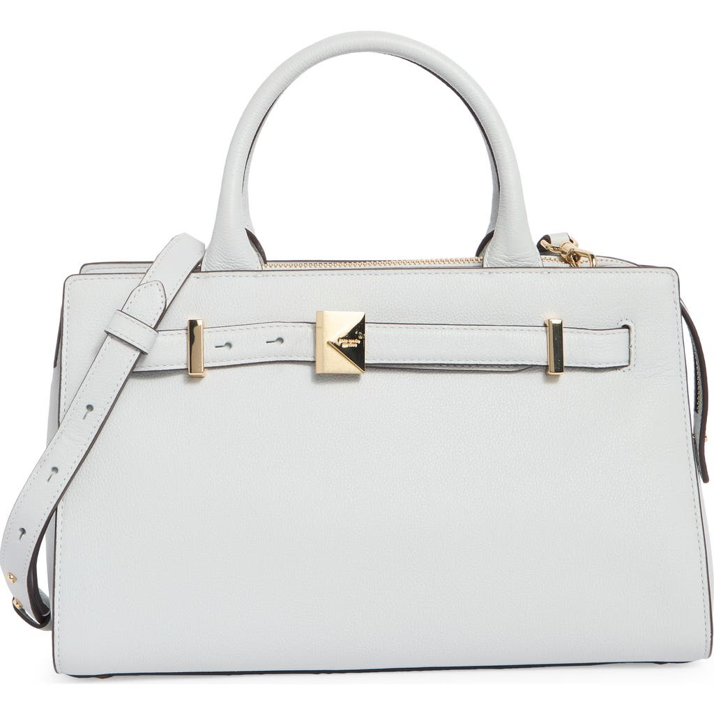 Kate Spade New York Medium Deco Leather Satchel In Gray