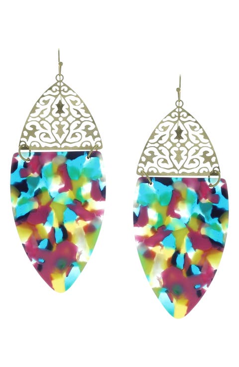 Gold Plated Alana Split Drop Earrings