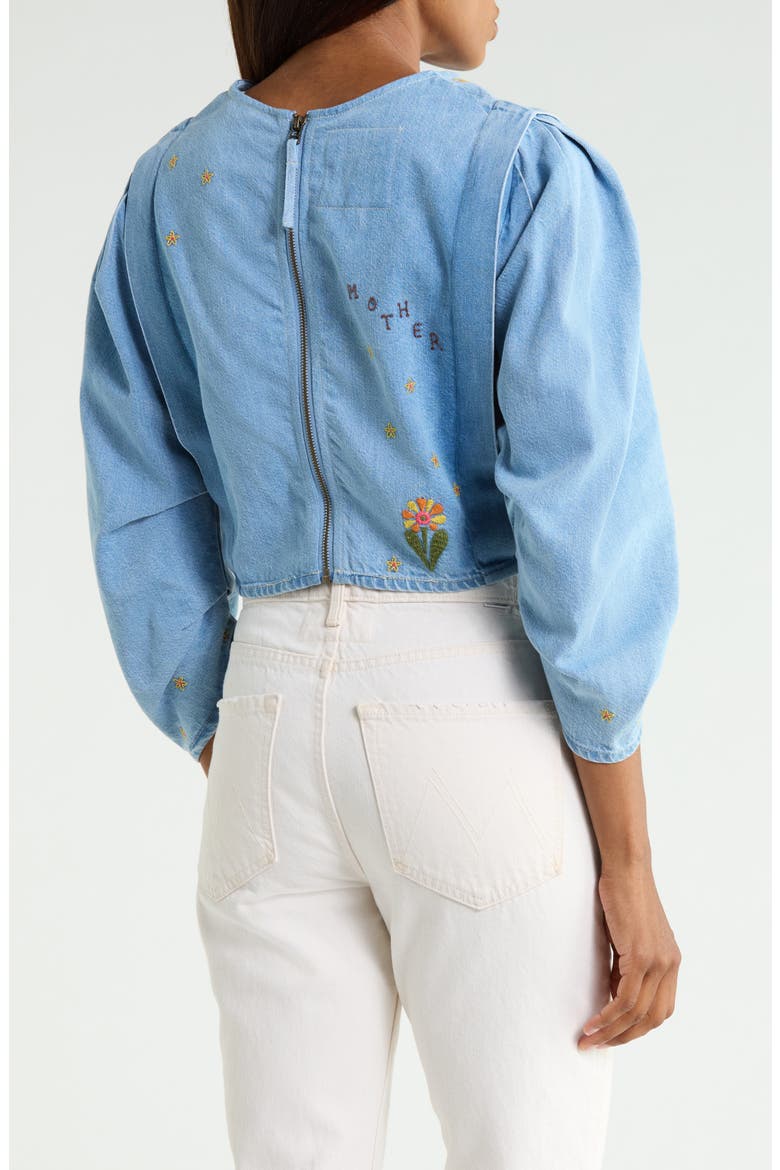 The Heyday Embroidered Puff Sleeve Denim Top, Alternate, color, GARAGE SALE GOODIES