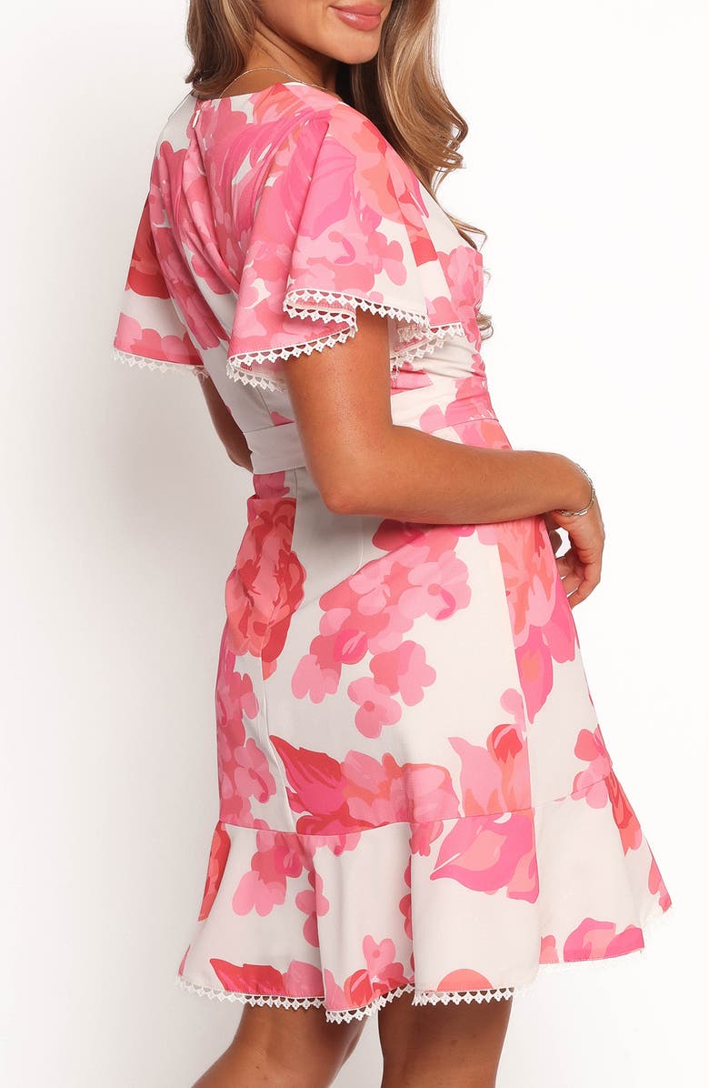 Petal & Pup Jem Faux Wrap Minidress, Alternate, color, Pink Floral